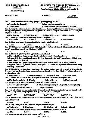 Đề thi thử Tốt nghiệp THPT môn Sinh học - Mã đề 207 - Năm học 2020-2021 - Sở giáo dục và đào tạo Bắc Ninh (Có đáp án)
